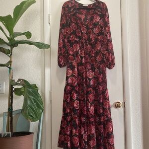 LoveStitch Red Rose Long Sleeve Maxi